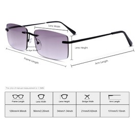 YIMI Full Lens Reading Glasses for Men Women Spring Hinge Anti Blue Light UV400 Protection Sun Readers Shades Tinted Glasses (Black, 3.50, multiplier_x)