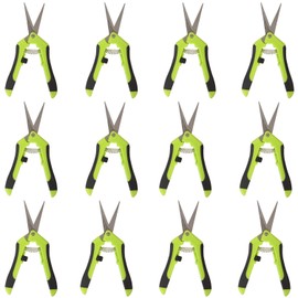 KEILEOHO 8 Pack 6.5 Inch Bud Trimming Scissors, Professional Stainless Steel Gardening Hand Pruners Micro-Tip Pruning Snips with Straight Blades for Trimming Garden Herb Plants Flowers