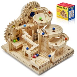 Tucraew Wooden Marble Run Electric Motorized, Electric Model Kit Marble Run Brain Teaser Wooden Puzzles Building Toy, 3D Wooden Puzzles for Adults and Kids to Build