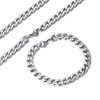 EIHI Stainless Steel Necklace and Bracelet Silver Men's Necklace for