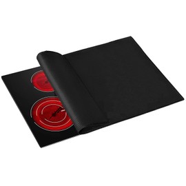 IVEOPPE Fireproof Mat - Stove Cover Plate Heat Protection Mat - 75 x 53 cm - Electric Hob Cover (Black)