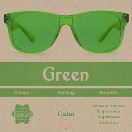 PURPLE CANYON Green Color Therapy Mood & Migraine Glasses Light Therapy Chakra Healing Glasses Chromotherapy Green Colored Lenses