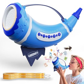 XspideM BLIFToi Animal Caller Outdoor Nature Exploration Toys,2 Modes & 30 Animal Sounds Toys For aged 12 and above,Practice toys,Outdoor Discovery Play with 8" Horn & 5 Level Lights - Color: Blue