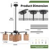 Povectolay Boho Hand Woven Chandelier, 6-Light Black Pendant Lights Kitchen