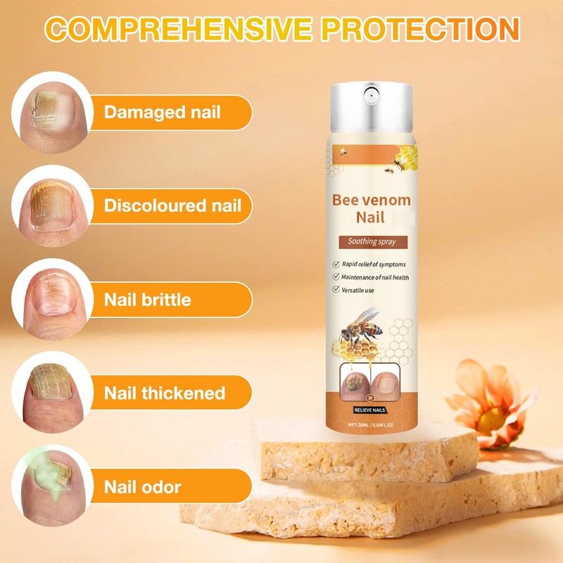 Bee Venom Nail Soothing Spray, Toe Nail Treatments for Damaged