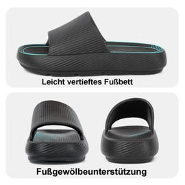 XUNBAI Cloud Shoes Slippers for Men and Women - Lightweight EVA Bathing Shoes with Soft Sole, Non-Slip Cloud Design Slippers for Bathroom, Sauna, Indoor, Black Sandal 38