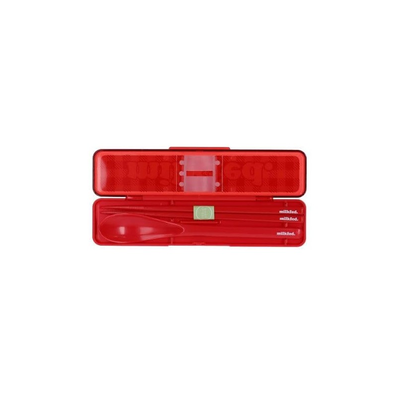 Milkfed GINGHAM CHOPSTICKS AND SPOON SET Chopsticks Set, red