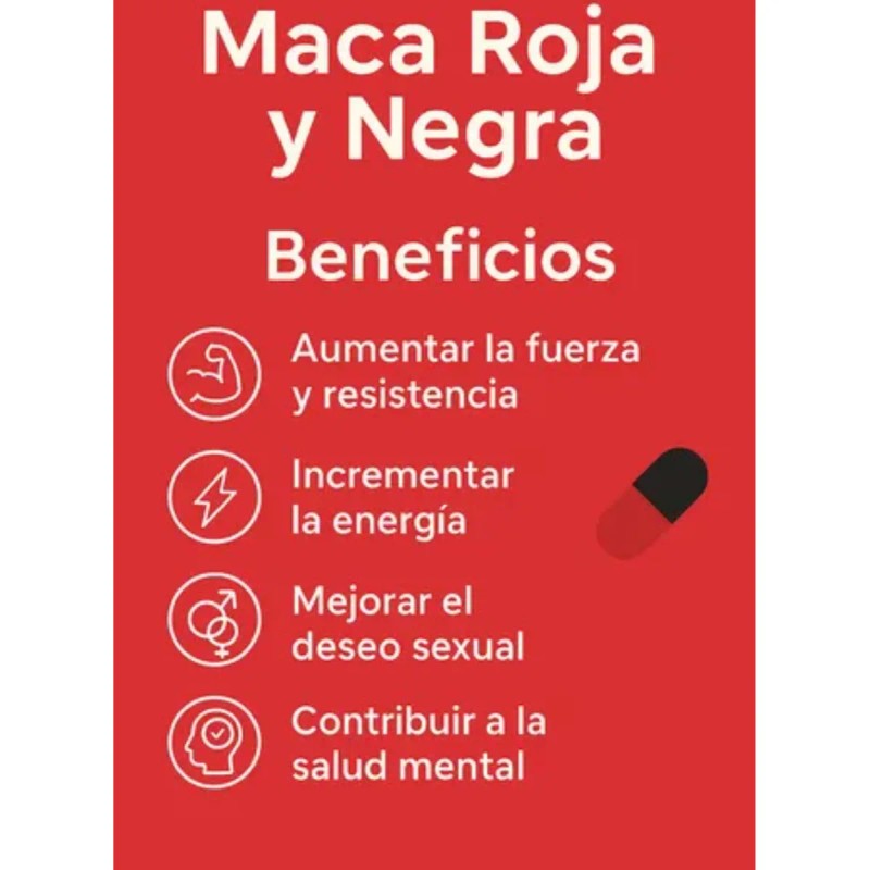 Maca Negra Maca Roja 60 Cápsulas Altus Natura Sin Sabor