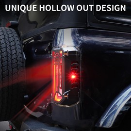 MSIZOY Aluminum Rear Taillight Protector Cover Tail Light Lamps Protected Trim Guards Compatible with for 2021 2022 2023 2024 2025 Ford Bronco 2/4 Door Taillight Cover Exterior Accessories