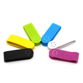 AQUALAND Universal Clip Magnetic Clips, Set of 6 Colors, Smile Mark (Set of 6 Colors)