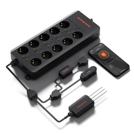 Spider Farmer GGS AC10 Power Strip Kits, 10 AC Smart APP-Based Controls Outlets, 3 in 1 Soil Sensor, Temp Humid Light Sensor, for Indoor Grow Tent Plants Room
