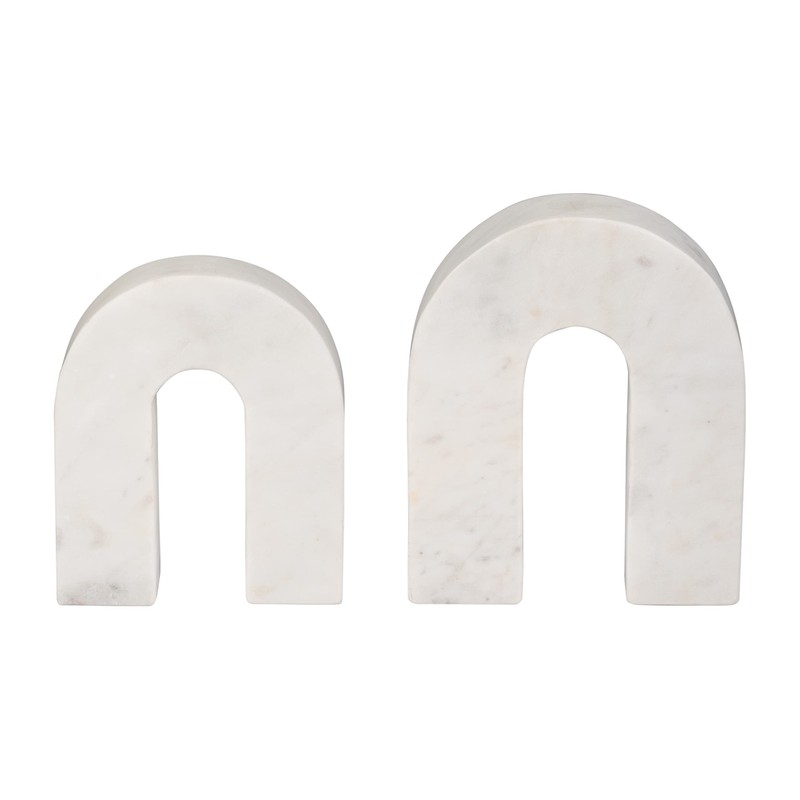 Sagebrook Home Marble, 6" H Horseshoe Tabletop Decor White, Horseshoe,