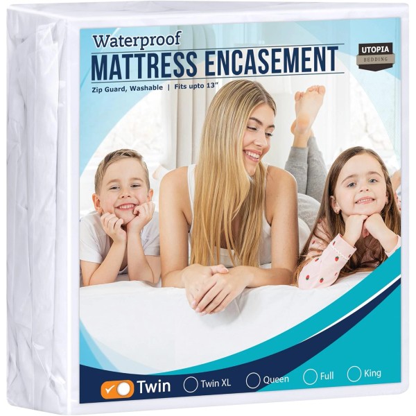 Does not apply Twin Zip Mattress Encasement, 100% Waterproof Bed