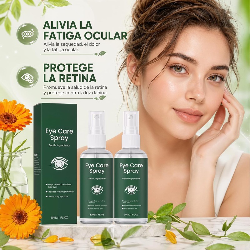 2PCS Spray Ocular de Luteína, Spray Hidratante Suave, 30ML*2