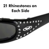 Global Vision Marilyn Women's Ladies Padded Motorcycle Sunglasses Bling Black