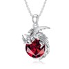 SLIACETE 925 Sterling Silver Dragon Necklace for Women January Birthstone