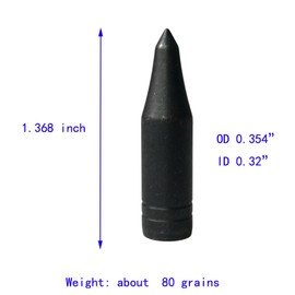 24pcs 8mm Archery Hunting Tips Arrows Broadheads Target Point Arrowheads(Black)