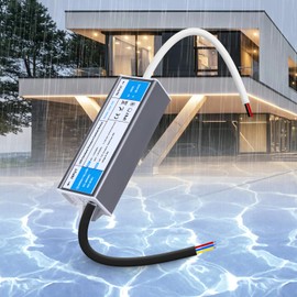 SUCIKORIO 24V 36W LED Transformer Waterproof IP67, Ultra Slim LED Driver 240V AC to 24V DC 1.5A 36 Watt Quiet Low Volt Converter LED Power Supply Constant Voltage For LED Strip, Indoor & Outdoor