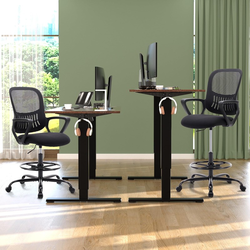DUMOS Drafting Chair - Counter Height Adjustable Tall Office Desk