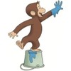 WiggleWalls 4 Inch Curious George Decal Paint Bucket Monkey Removable Peel Self Stick Vinyl