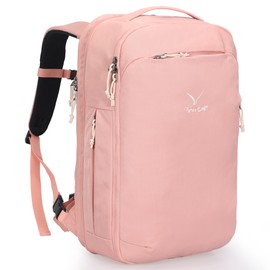 Hynes Eagle TSA Friendly Travel Backpack for Men Women Carry on Backpack 40L Flight Approved Laptop Backpack for 17 inches Compressible Weekender Bag Overnight Backpack Pink