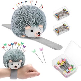 Wrist Pins Cushions for Sewing, 200PCS Sewing Pins, Cute Pin Cushion Wrist Pin Cushion with Elastic Strap, Sewing Products Colored for Handicrafts DIY Sewing
