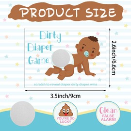60 Pieces Baby Shower Scratch off Game Funny Raffle Cards Baby Shower Party Games Decorations Cute Activity for Baby Shower Activity and Idea for Boy Girl (Brown)