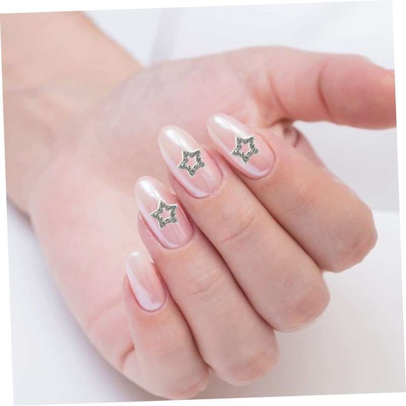 CAXUSD 12pcs Star Shaped Nail Charms Decorative Rhinestone Nail Art
