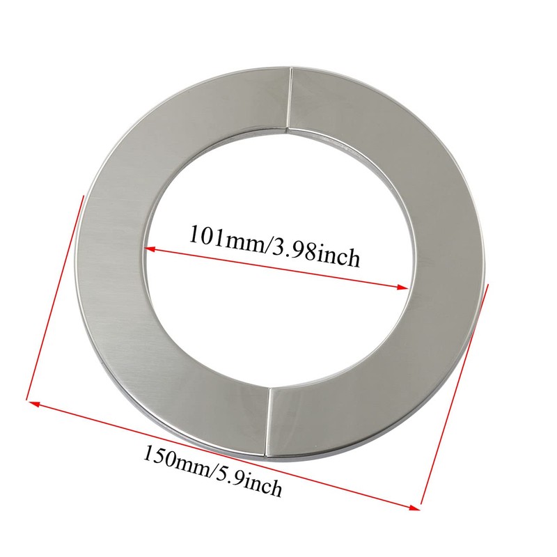PZRT 2pcs Wall Split Flange 101mm Stainless Steel Round Escutcheon