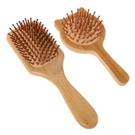 Outanaya 2 Pcs Cushion Hair Brush for Scalp Massage Bamboo Static Hair Detangler for Men Women