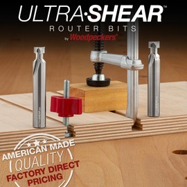 Ultra-Shear T-Slot Router Bit, for Track Saw Track Clamp Slots, 1/2 Shank, Extreme Duty Super-C Carbide, USA Made - US3054