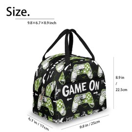 ADTASU Game Lunch Box, Insulated Lunch Bag for Kids, Portable Lunch Box Bags for Boy Girl, Reusable Kids Meal Prep Lunch Bags for Work School Travel