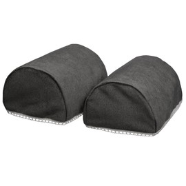 Classic Home Store Chenille Pair of Mini Rounded Arm Caps with Lace Trim Sofa Furniture Cover (Grey)