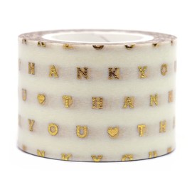 LAOMIS Japanese Gold Foil Stamping Washi Tape/Thank You / 30mm x 10m