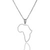Stainless Steel Hollow Out Africa Map Motherland Pendant Necklace one