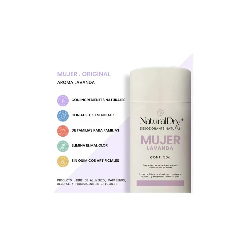 Desodorante Natural Mujer 24 H Sin Aluminio Lavanda Pack