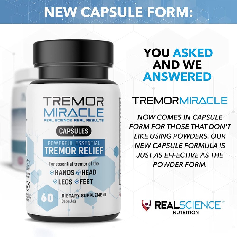 Real Science Nutrition Tremor Miracle Capsules - Essential Tremor Herbal