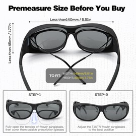 TJUTR Polarized Fit Over Glasses Sunglasses for Women Men Trendy Wrap-around Driving Sun Glasses UV Protection for Outdoors