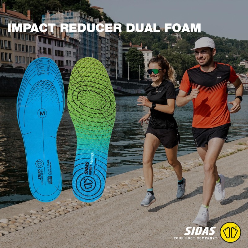 Sidas Unisex Impact Reducer Dual Foam Insoles Soles, Blue/Green, L