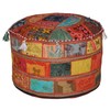 Marubhumi India Floor cotton Ottoman Embellished with Patchwork and Embroidery