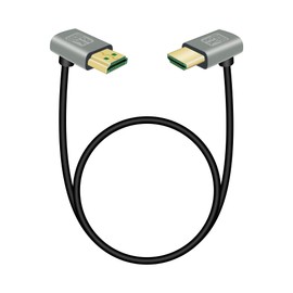 RIIEYOCA 90 Degree Up Angled HDMI Male to 90 Degree Down Angled HDMI Male 48Gbps High Speed 2.1 Supports 8K@60Hz, ARC, 3D for DVR (0.5M)