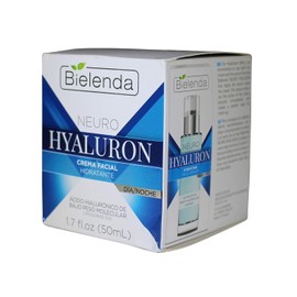 Bielenda Neuro Hyaluron Crema facial hidratante, 1.7 onzas, día y noche.