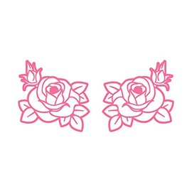 Rose left and right set cutting stickers pink peach vv0045-3pp