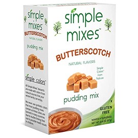 Simple Mixes Natural Instant Pudding Mix, Butterscotch, 3.4 Ounce, Pack of 6