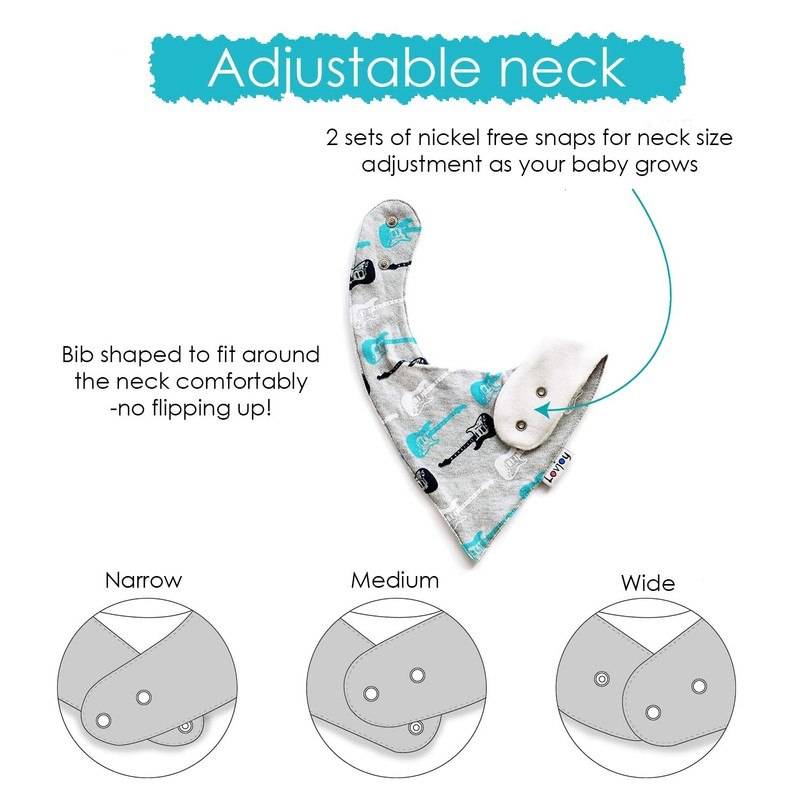 Lovjoy Bandana Dribble Bibs, Super Absorbent & Soft for Teething