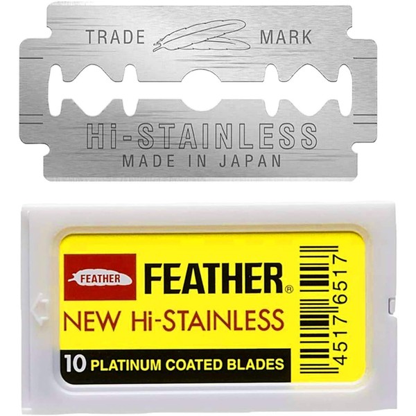 100 Feather New Hi Stainless Razor Blades (Pack of 100)