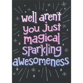Avanti Press Magical Sparkling Awesomeness: Pink and Blue Letters A-Press Birthday Card for Woman
