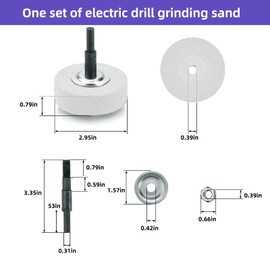 BEROZA Grinding Wheel Adapter and Grinding Stone for Drill, Metal Grinding Head, Convert Electric Drill to Grinder, 75 mm Outer Diameter 10 mm Inner Diameter, White