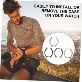 jojofuny 5pcs TPU Soft Bumper Cases for Watch Edged Cover Set Silver Black Lightweight Easy Installation