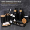 Juego de Accesorios de Baño 7 Piezas, PPBambú Impermeable, Incluye